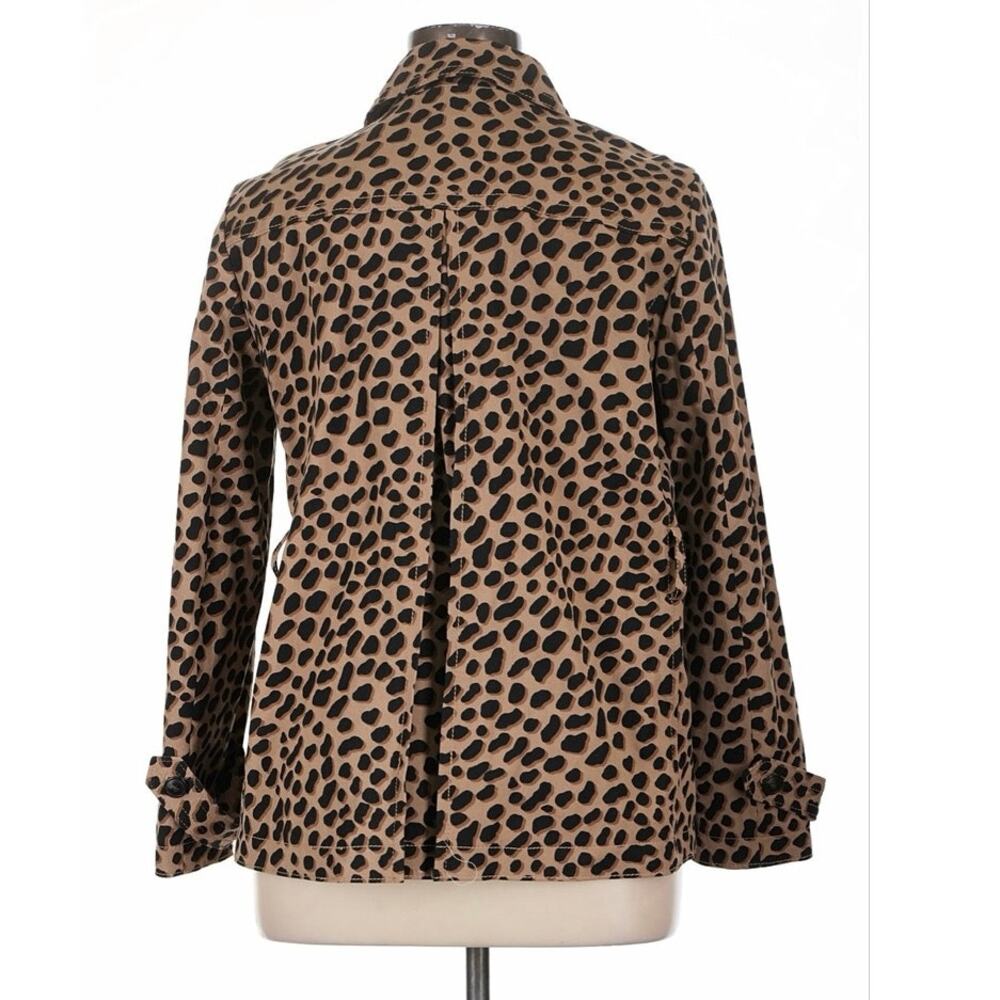 Ann Taylor Leopard Print Belted Jacket NWT Size 14 Tan Black Animal Print - Picture 4 of 14